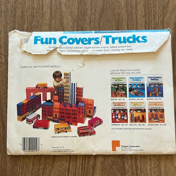 Vintage 70s Fun Covers Trucks & Downtown Milk Juice Carton Kids Craft DIY Kits - Picture 11 of 13